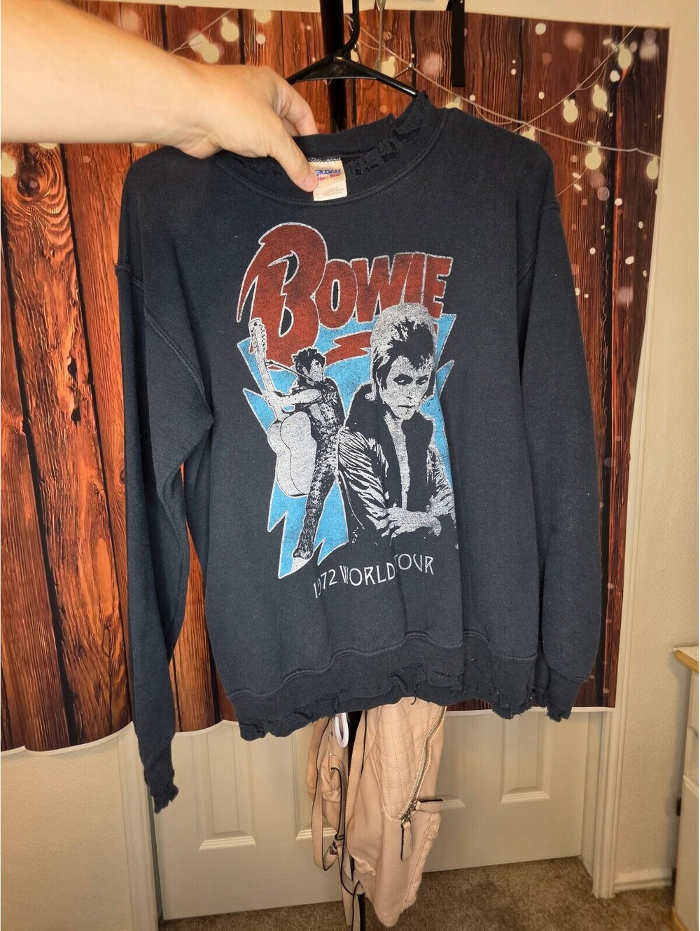 Vintage Bowie 1972 World Tour Black Sweatshirt